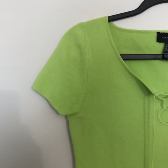 Cable & Gauge Bright Green Tie-Front Top - Picture 5 of 7